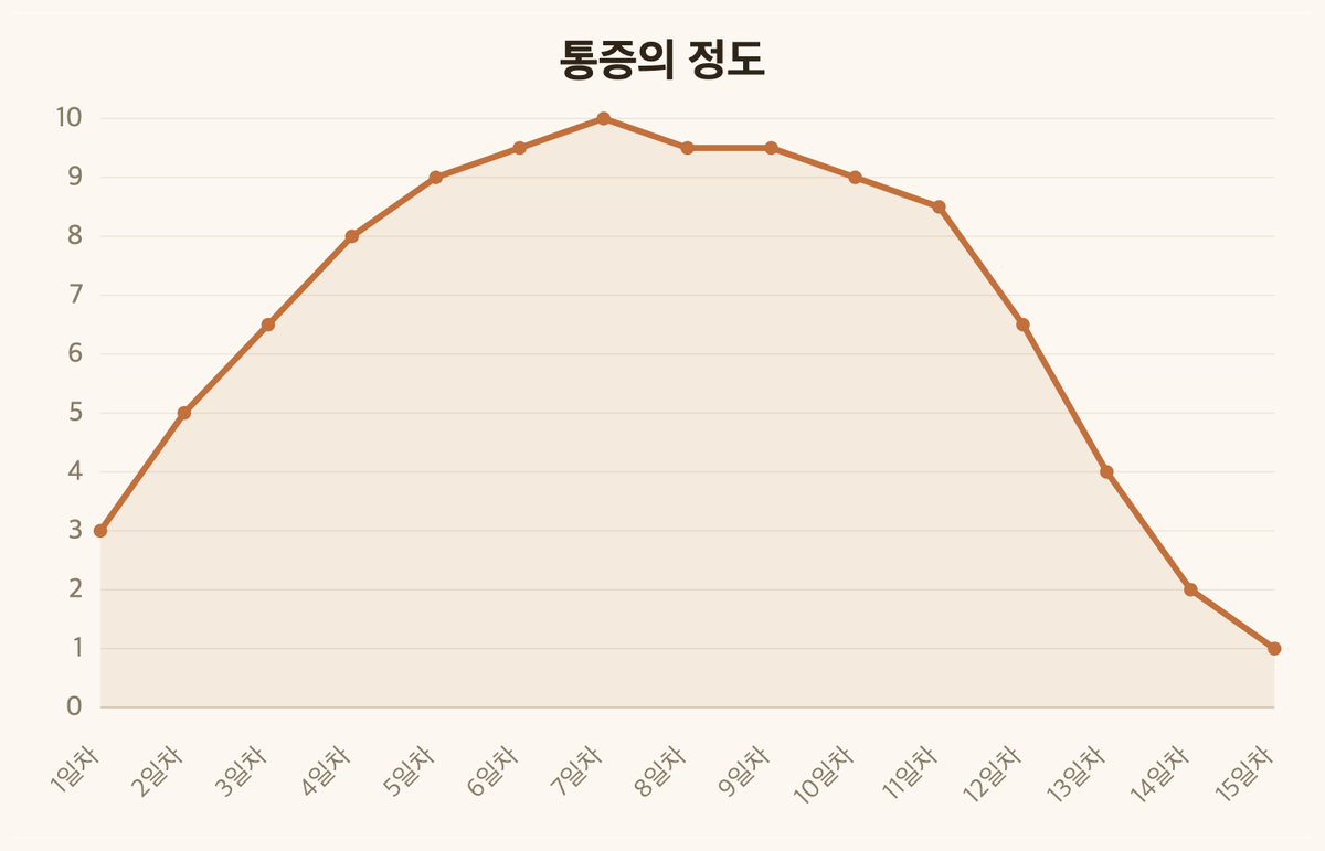 통증의 정도 그래프